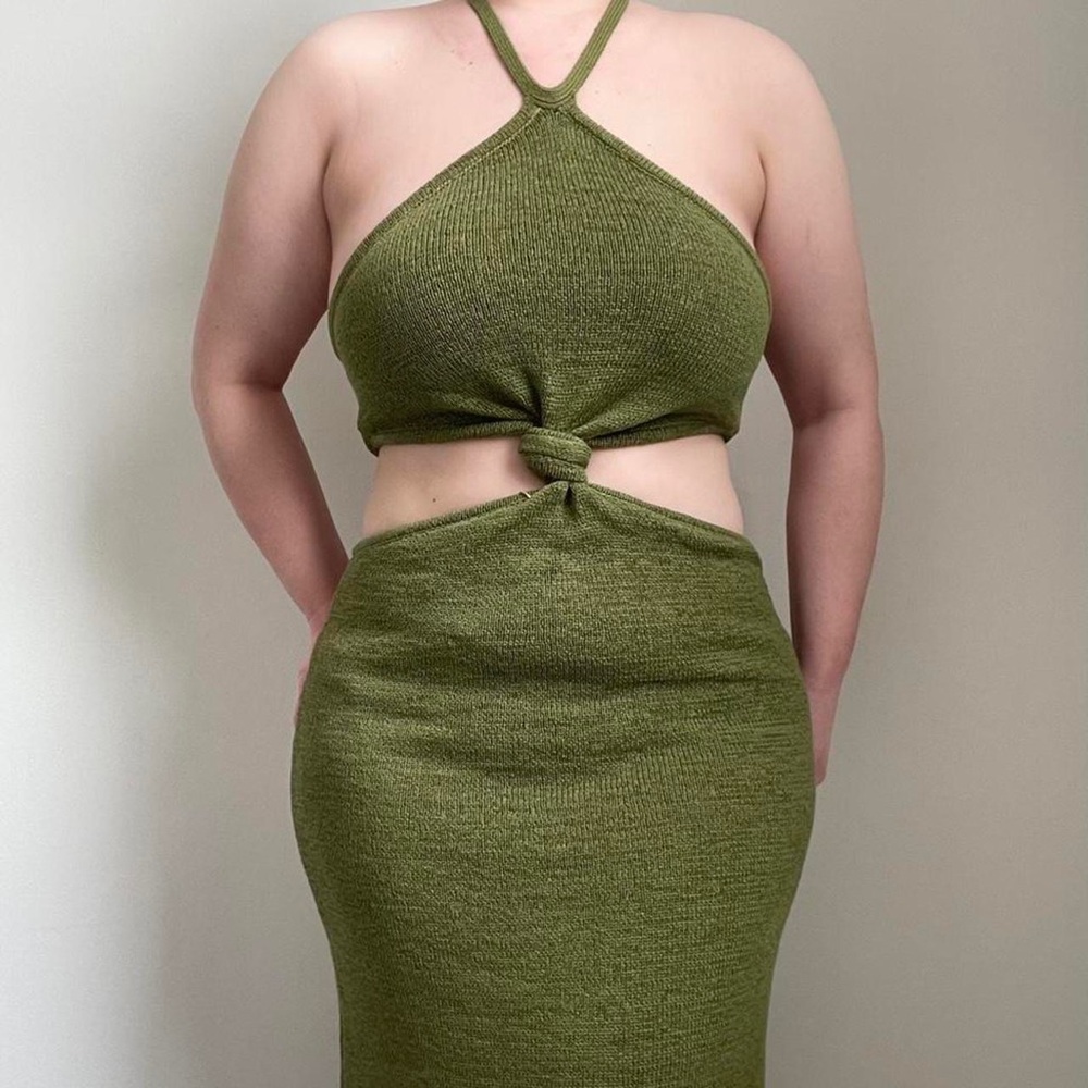 Cult Gaia Cameron Maxi Dress in Color Olive